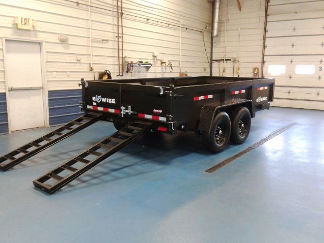 B-Wise 7x14 14,000 Lb Dump Trailer Twin Tele Cylinders