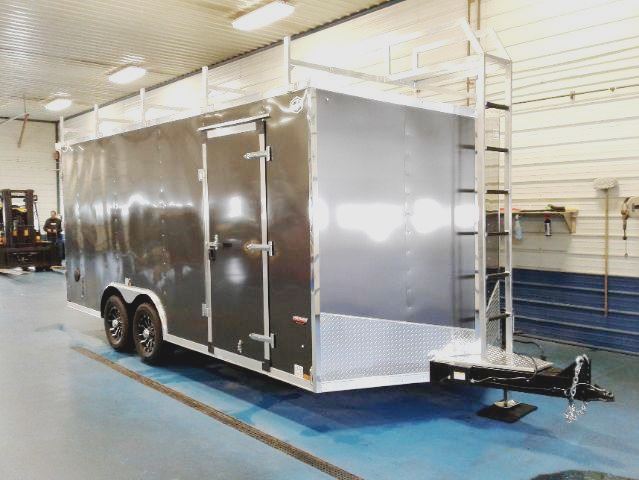 Haulin 8.5x18 Contractor DD Charcoal, Walk on roof. Ladder.